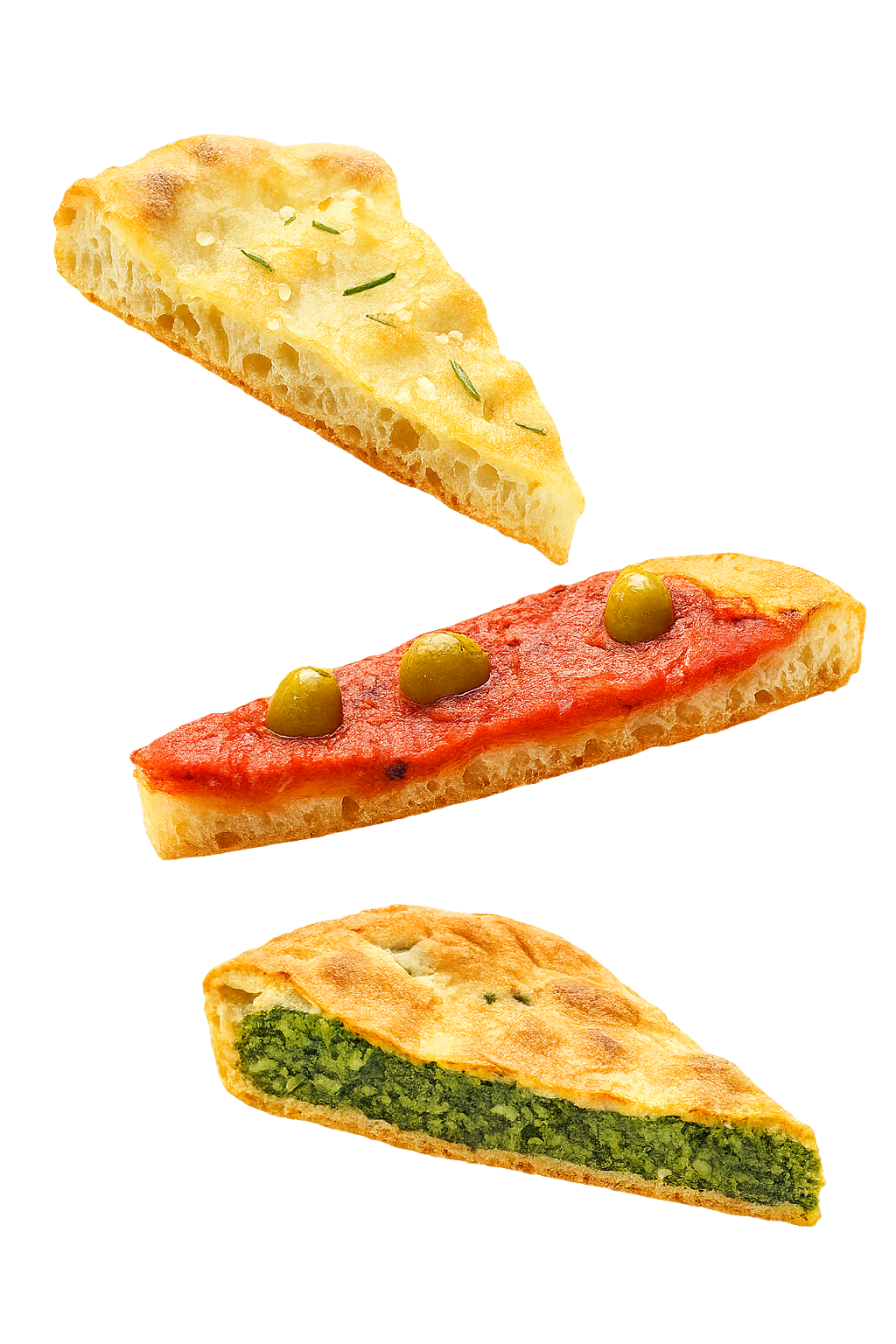 pizza focaccia e torta verde della taverna